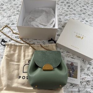 Polene Un Numero Bag Chain Strap Calf Leather & Suede Rare Discontinued